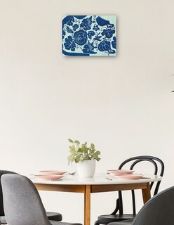 Foto 2 | Cuadro Decorativo - Grabado En Madera Original Vintage Japonés -azul- Taguchi Tomoki - Abstracto - 77x102 - Fine Art Tj