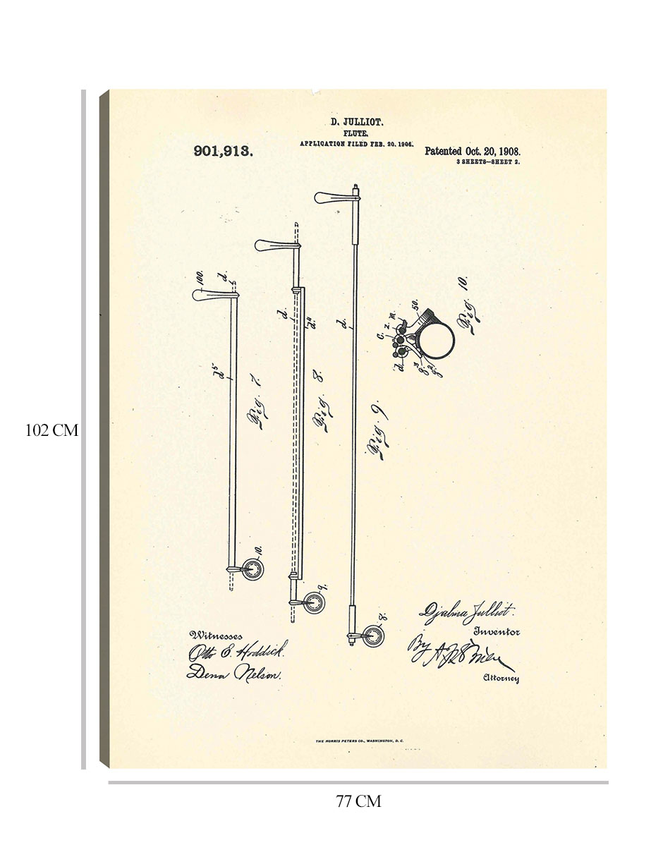 Foto 6 | Cuadro Decorativo - Flauta Patentada, Inventora Djalma Julliot, 20 De Octubre De 1909 Ii- National Archives - 77