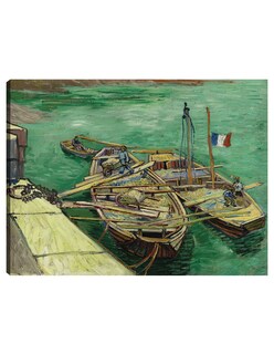 Foto 1 | Cuadro Decorativo - Muelle Con Hombres Descargando Barcazas De Arena (1888)- Vincent Van Gogh - Religión - 46x61