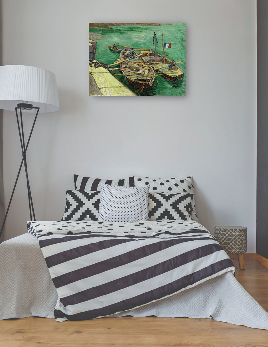 Foto 4 pulgar | Cuadro Decorativo - Muelle Con Hombres Descargando Barcazas De Arena (1888)- Vincent Van Gogh - Religión - 46x61