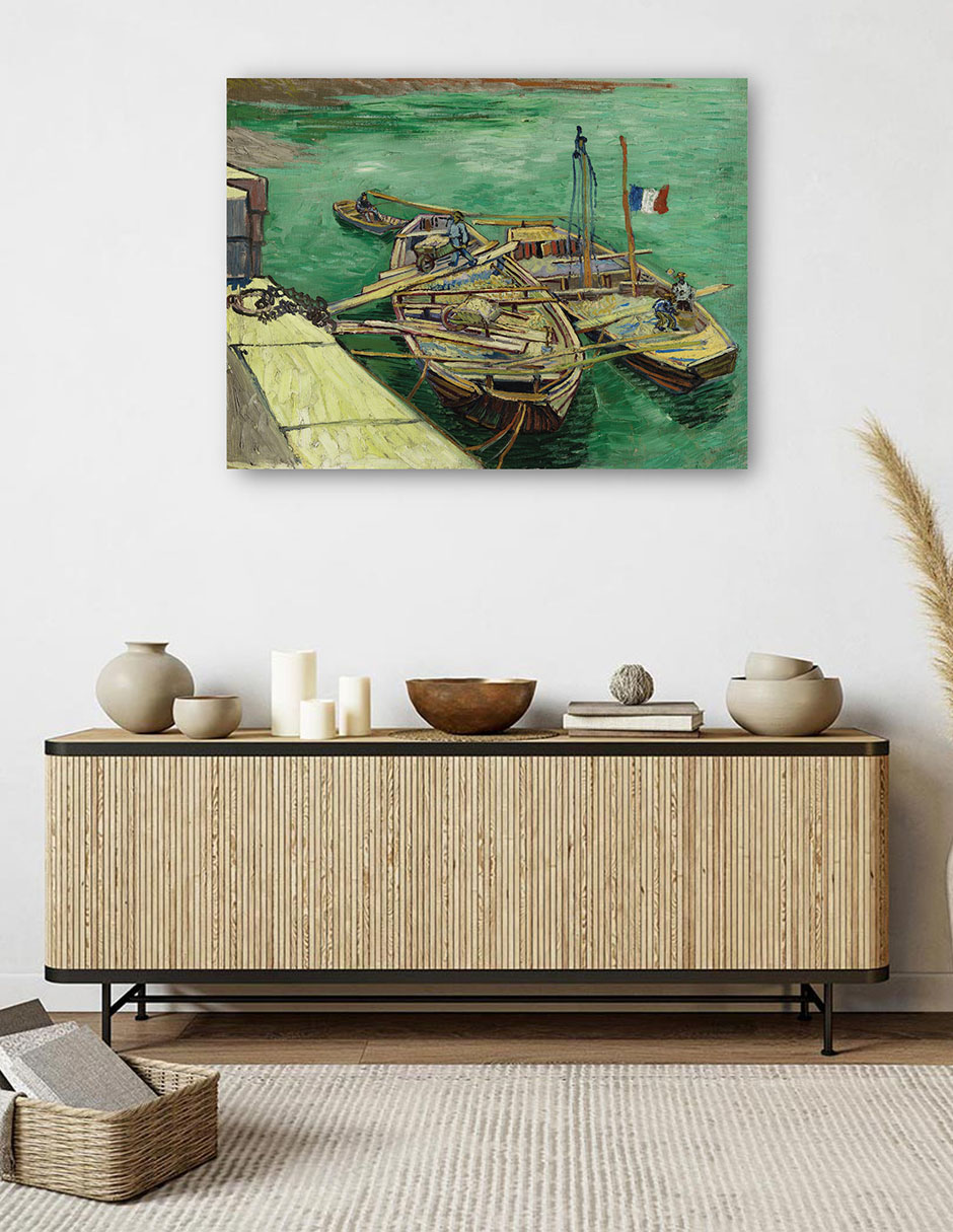 Foto 6 pulgar | Cuadro Decorativo - Muelle Con Hombres Descargando Barcazas De Arena (1888)- Vincent Van Gogh - Religión - 46x61
