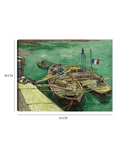 Foto 6 | Cuadro Decorativo - Muelle Con Hombres Descargando Barcazas De Arena (1888)- Vincent Van Gogh - Religión - 46x61