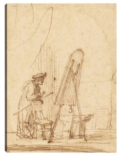 Foto 1 | Cuadro Decorativo - Un Artista En Su Estudio (1630)- Rembrandt Van Rijn - Abstracto - 107x143 - Impresión En Li