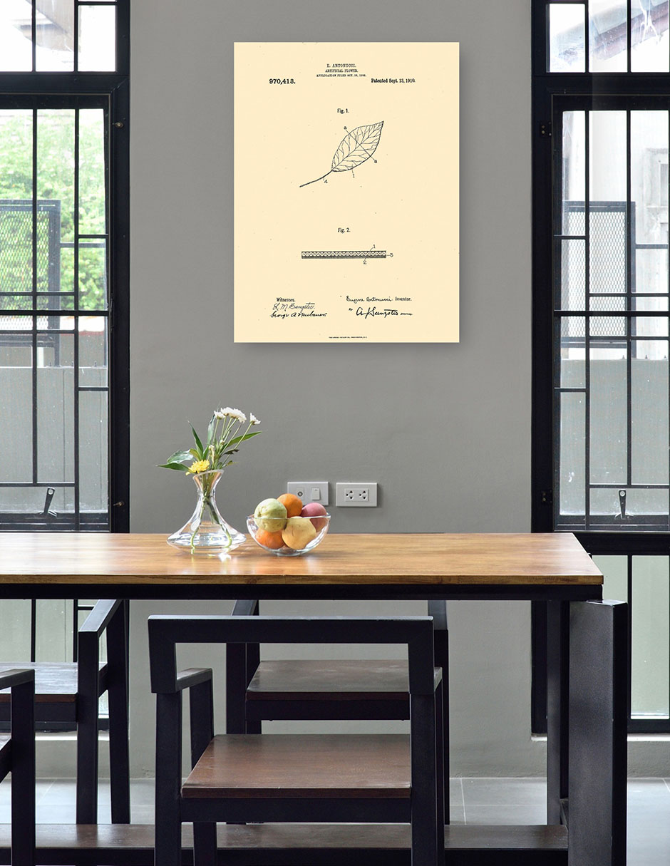 Foto 4 | Cuadro Decorativo - Flor Artificial Patentada, Inventor: William A. Warner - National Archives - Frases - 77x102 -