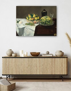 Foto 5 | Cuadro Decorativo - Naturaleza Muerta Con Melón Y Melocotones- Edouard Manet - Religión - 69x92 -impresión En