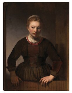 Foto 1 | Cuadro Decorativo - Mujer Joven En Una Media Puerta Abierta (1645)- Rembrandt Van Rijn - Fotografía - 69x92 - Fine Art