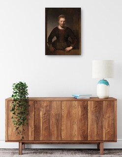 Foto 2 | Cuadro Decorativo - Mujer Joven En Una Media Puerta Abierta (1645)- Rembrandt Van Rijn - Fotografía - 69x92 - Fine Art