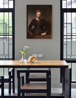 Foto 4 | Cuadro Decorativo - Mujer Joven En Una Media Puerta Abierta (1645)- Rembrandt Van Rijn - Fotografía - 69x92 - Fine Art