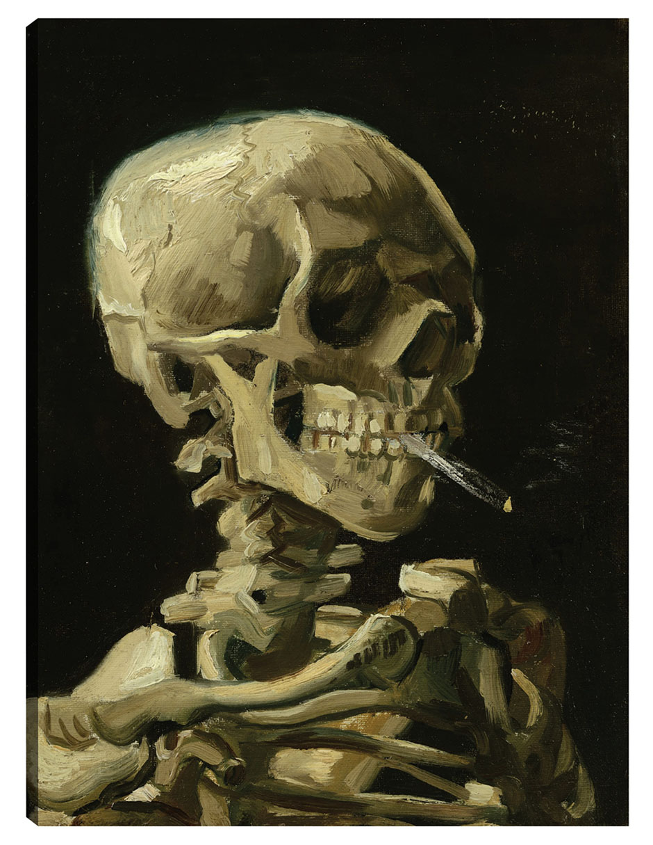 Foto 2 pulgar | Cuadro Decorativo - Cabeza De Esqueleto Con Un Cigarrillo Encendido- Vincent Van Gogh - Abstracto - 69x92 - Fine Art Tj
