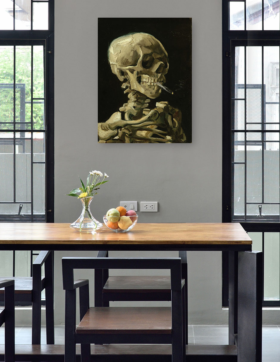 Foto 4 | Cuadro Decorativo - Cabeza De Esqueleto Con Un Cigarrillo Encendido- Vincent Van Gogh - Abstracto - 69x92 - Fine Art Tj