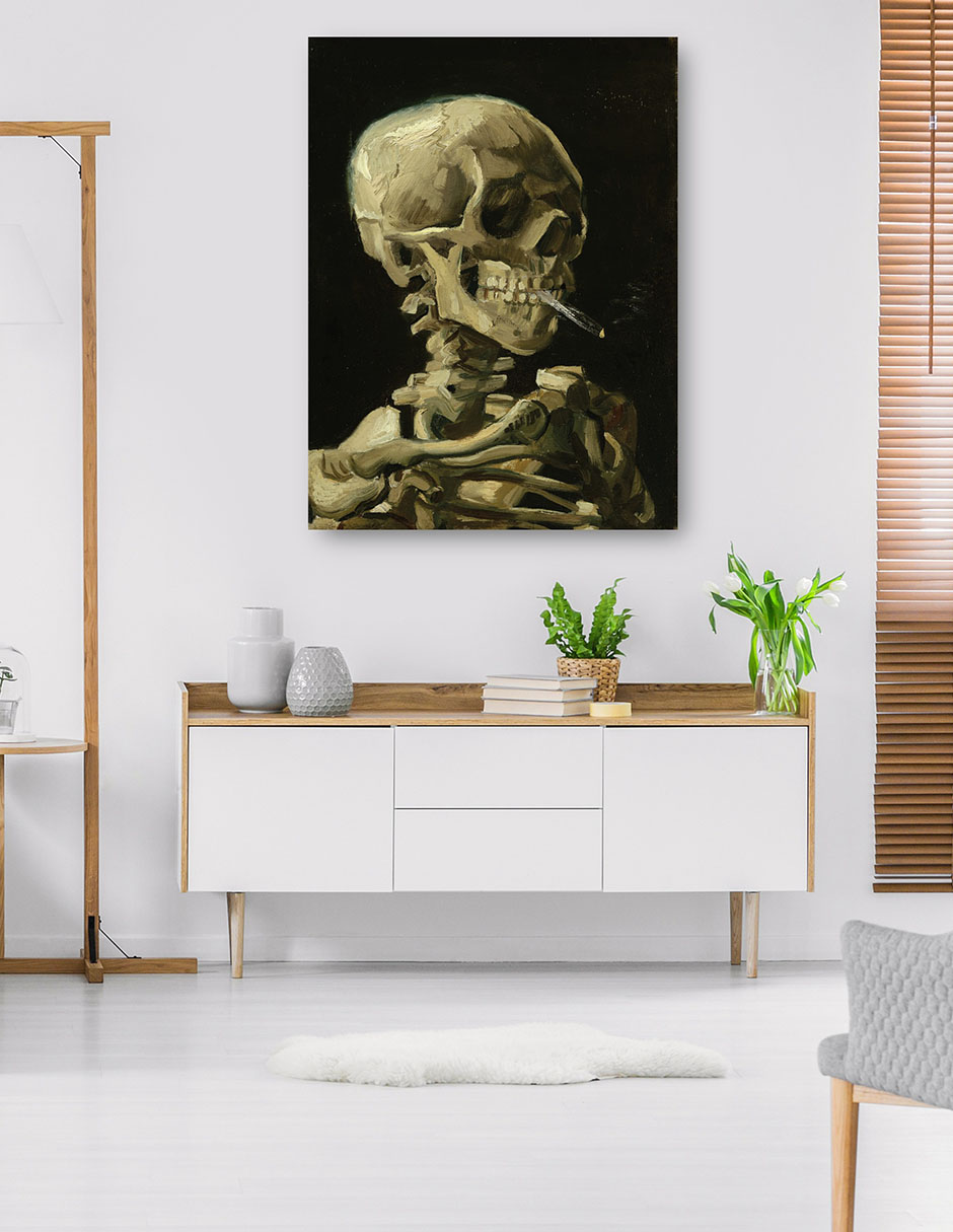Foto 5 | Cuadro Decorativo - Cabeza De Esqueleto Con Un Cigarrillo Encendido- Vincent Van Gogh - Abstracto - 69x92 - Fine Art Tj