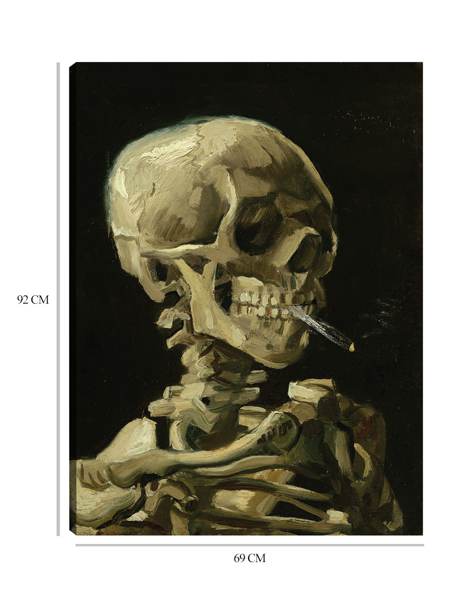Foto 7 pulgar | Cuadro Decorativo - Cabeza De Esqueleto Con Un Cigarrillo Encendido- Vincent Van Gogh - Abstracto - 69x92 - Fine Art Tj