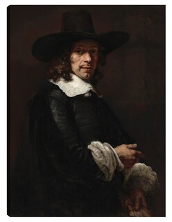Foto 1 | Cuadro Decorativo - Retrato De Un Caballero Con Sombrero Alto Y Guantes, C. 1656/165- Rembrandt Van Rijn - 69x92 -