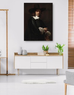 Foto 5 | Cuadro Decorativo - Retrato De Un Caballero Con Sombrero Alto Y Guantes, C. 1656/165- Rembrandt Van Rijn - 69x92 -