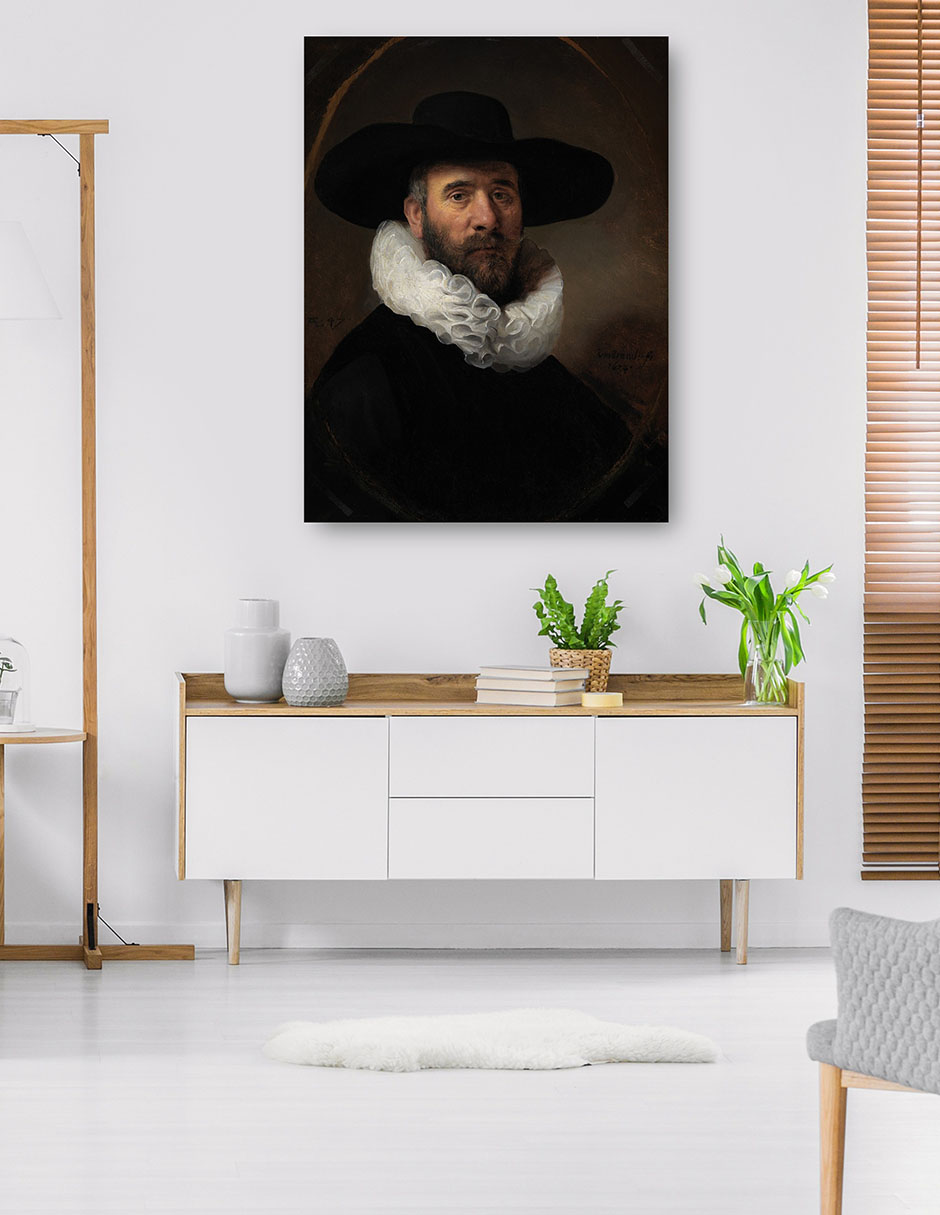 Foto 6 pulgar | Cuadro Decorativo - Retrato De Dirck Jansz. Pesser (hacia 1634)- Rembrandt Van Rijn - Fotografía - 46x61 - Fine Art Tj