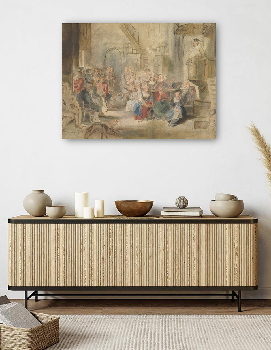 Foto 5 | Cuadro Decorativo - Un Sermón En La Iglesia De Un Pueblo (ca. 1630)- Peter Paul Rubens - Religión - 28x36 - Fine Art Tj
