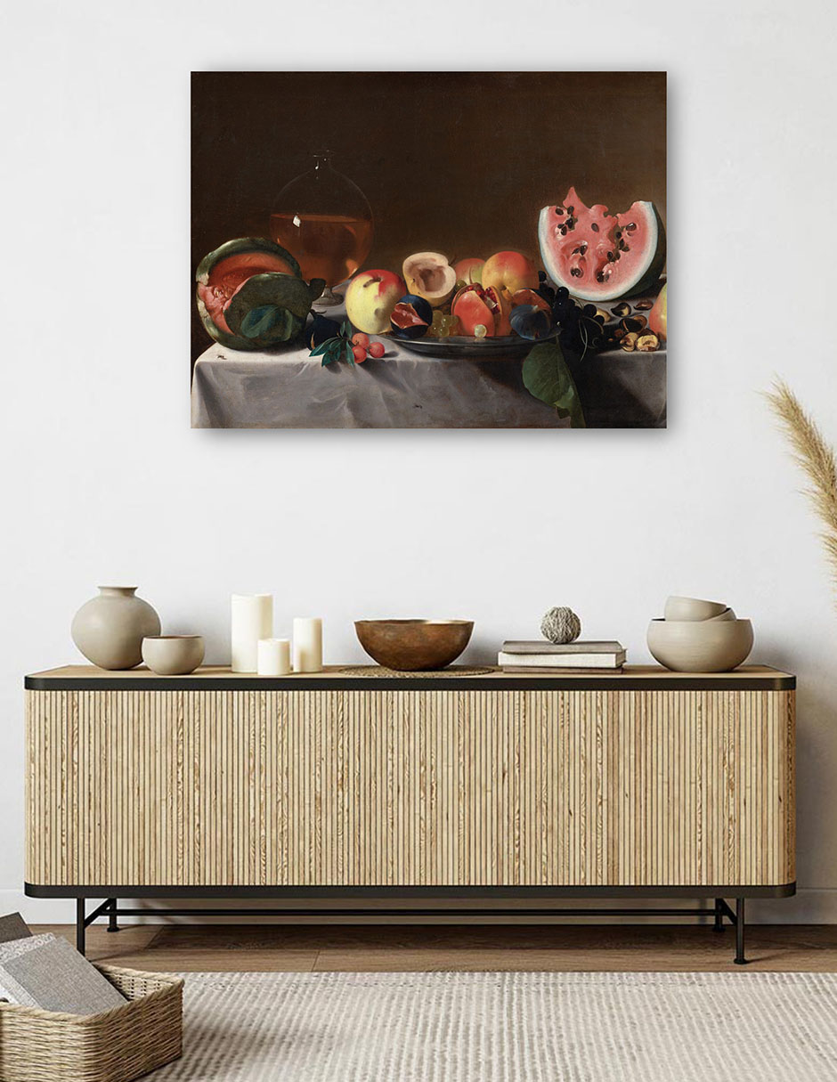 Foto 6 pulgar | Cuadro Decorativo - Naturaleza Muerta Con Fruta Y Garrafa, C. 1610/1620- Pensionante Del Saraceni - 69x92 - Fine Art Tj