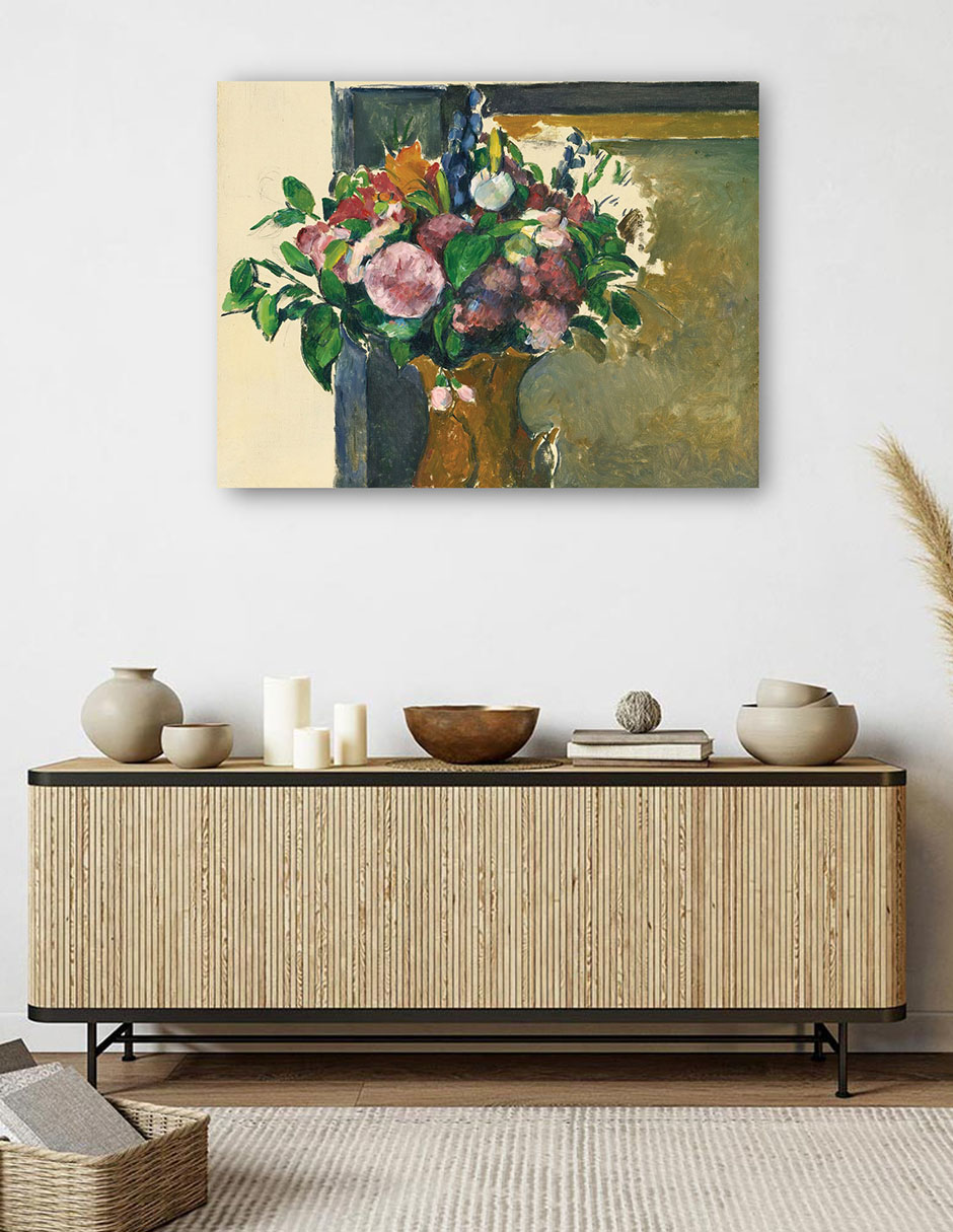 Foto 6 pulgar | Cuadro Decorativo - Fleurs Dans Un Vase Rouge (hacia 1880-81)- Paul Cézanne - Religión - 28x36 - Impresión En