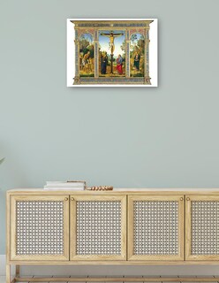 Foto 4 | Cuadro Decorativo - La Crucifixión Con La Virgen, San Juan, - Pietro Perugino - 69x92 - Impresión En Lienzo - Fine Ar