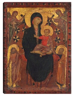 Foto 1 | Cuadro Decorativo - La Virgen Y El Niño Con San Juan Bautista, San Pedro Y Dos Ángeles, C. 1290- Unknown - 69x92