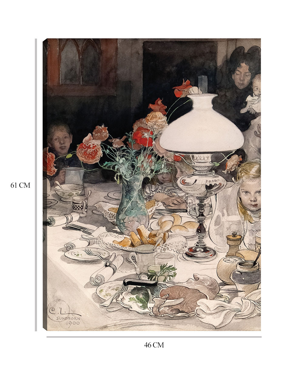 Foto 7 pulgar | Cuadro Decorativo - Alrededor De La Lámpara Del Atardecer (1900)- Carl Larsson - Fotografía - 46x61 - Fine Art Tj