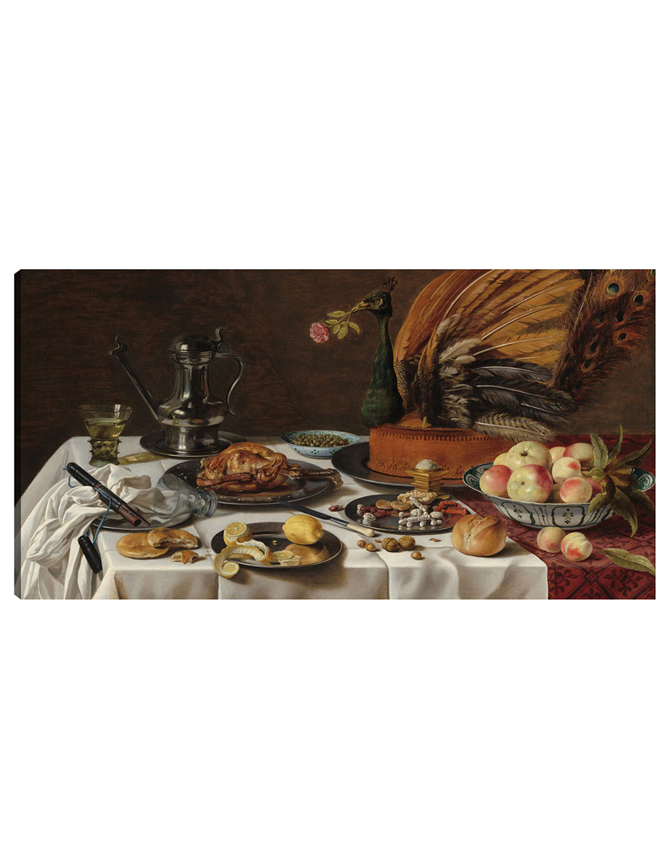 Foto 2 pulgar | Cuadro Decorativo - Naturaleza Muerta Con Pastel De Pavo Real- Pieter Claesz - Fotografía - 54x102 - Fine Art Tj