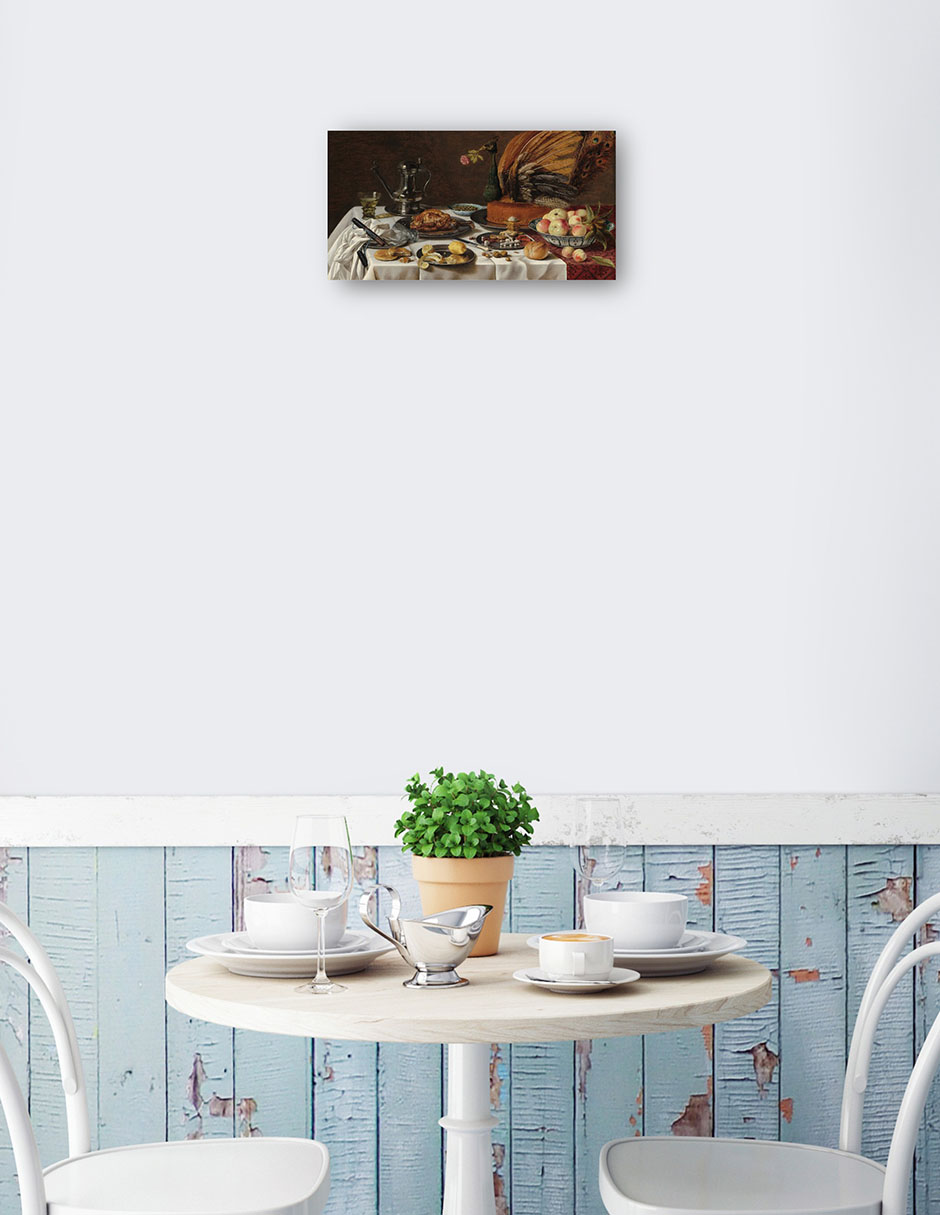 Foto 2 | Cuadro Decorativo - Naturaleza Muerta Con Pastel De Pavo Real- Pieter Claesz - Fotografía - 54x102 - Fine Art Tj
