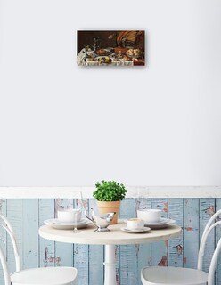 Foto 2 | Cuadro Decorativo - Naturaleza Muerta Con Pastel De Pavo Real- Pieter Claesz - Fotografía - 54x102 - Fine Art Tj