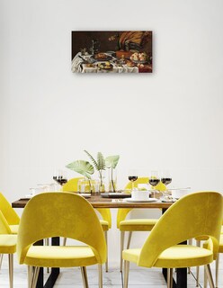 Foto 3 | Cuadro Decorativo - Naturaleza Muerta Con Pastel De Pavo Real- Pieter Claesz - Fotografía - 54x102 - Fine Art Tj