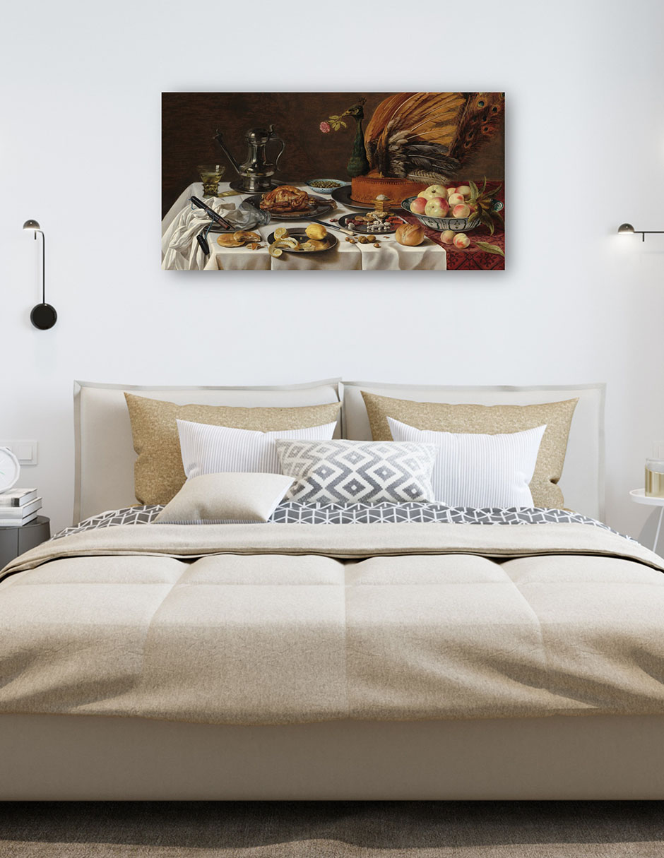 Foto 5 | Cuadro Decorativo - Naturaleza Muerta Con Pastel De Pavo Real- Pieter Claesz - Fotografía - 54x102 - Fine Art Tj