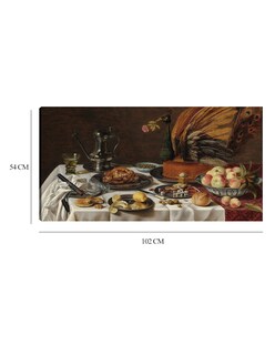 Foto 6 | Cuadro Decorativo - Naturaleza Muerta Con Pastel De Pavo Real- Pieter Claesz - Fotografía - 54x102 - Fine Art Tj