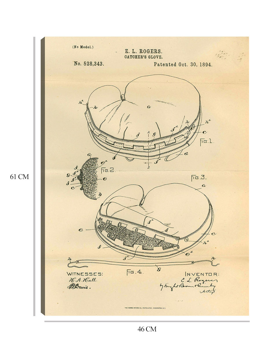Foto 6 | Cuadro Decorativo - Guante De Cazador De Patentes, Inventor: Elroy L. Rogers, 30 De Octubre De 1894- 46x61 - Fine Art Tj