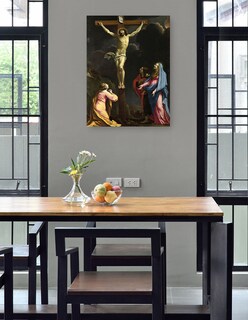 Foto 4 | Cuadro Decorativo - Cristo En La Cruz Con La Virgen Y Los Santos.- Eustache Le Sueur - Religión - 46x61 - Fine Art Tj