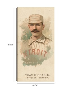 Foto 6 | Cuadro Decorativo - Charlie Getzien, Detroit Wolverines, Retrato De Tarjeta De Béisbol- Library Of Congress - 4