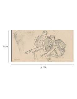 Foto 6 | Cuadro Decorativo - Hombres Sentados (c. 1874-1877)- John Singer Sargent - Fotografía - 54x102 - Impresión En