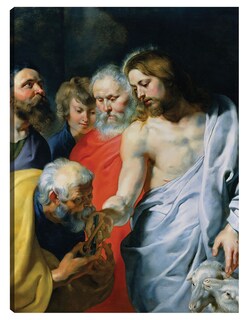 Foto 1 | Cuadro Decorativo - El Encargo De Cristo A Pedro (c. 1616)- Peter Paul Rubens - Religión - 69x92-impresión En