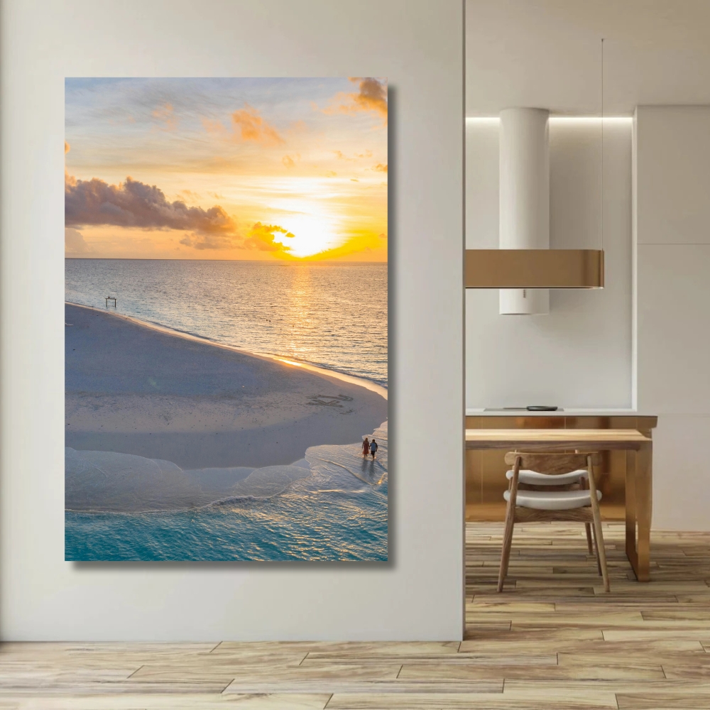 Foto 2 pulgar | Cuadro Decorativo Paisaje Playa 143cm X 89cm Marco Madera