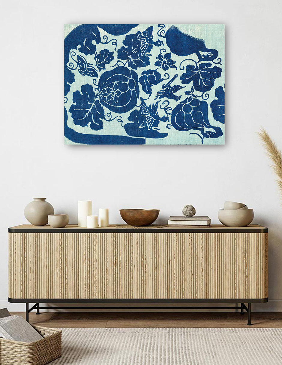 Foto 6 pulgar | Cuadro Decorativo - Grabado En Madera Original Vintage Japonés -azul- Taguchi Tomoki - Abstracto - 28x36 - Fine Art Tj