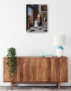 Foto 2 | Cuadro Decorativo - Una Enfermera Y Un Niño En Un Vestíbulo Elegante- Jacob Ochtervelt - Fotografía - 69x92 - Fine A