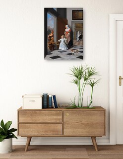 Foto 3 | Cuadro Decorativo - Una Enfermera Y Un Niño En Un Vestíbulo Elegante- Jacob Ochtervelt - Fotografía - 69x92 - Fine A