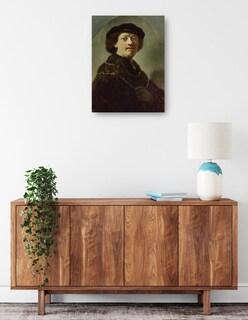 Foto 2 | Cuadro Decorativo - Autorretrato Con Gorra Negra (1637)- Rembrandt Van Rijn - Fotografía - 46x61-impresión En
