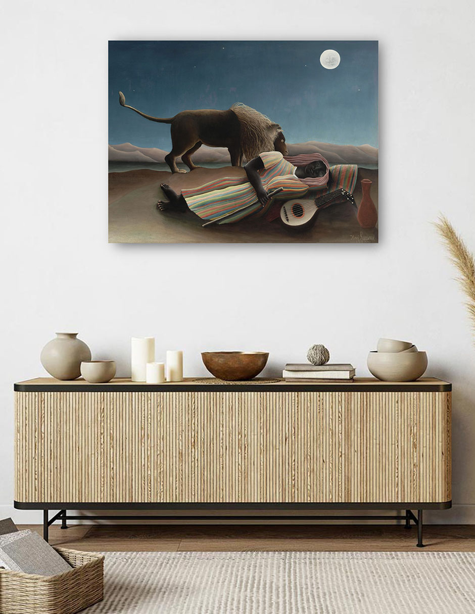 Foto 6 pulgar | Cuadro Decorativo - La Gitana Dormida (la Bohémienne Endormie) (1897)- Henri Rousseau - Paisaje - 69x92 - Fine Art Tj