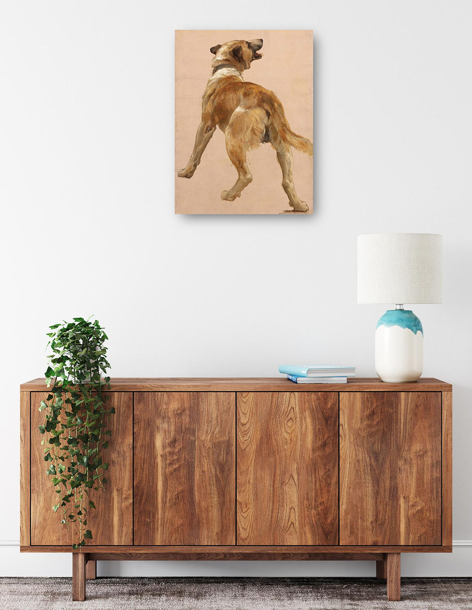 Foto 2 | Cuadro Decorativo - Estudio Del Perro Guía Homѐre Et Son.- William Bouguereau - Animales - 28x36-impresión En