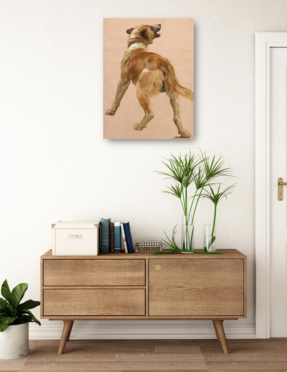 Foto 4 pulgar | Cuadro Decorativo - Estudio Del Perro Guía Homѐre Et Son.- William Bouguereau - Animales - 28x36-impresión En