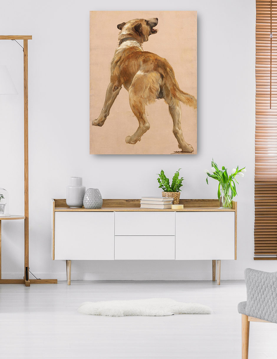 Foto 6 pulgar | Cuadro Decorativo - Estudio Del Perro Guía Homѐre Et Son.- William Bouguereau - Animales - 28x36-impresión En