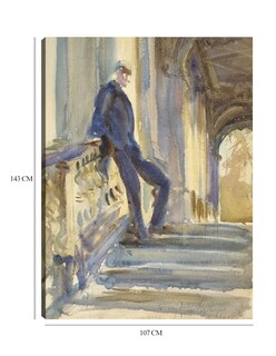 Foto 6 | Cuadro Decorativo - Sir Neville Wilkinson En Las Escaleras Del Puente Palladiano - John Singer Sargent - 107x143 -