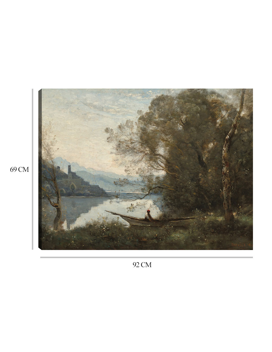 Foto 7 pulgar | Cuadro Decorativo - El Barquero Amarrado: Recuerdo De Un Lago Italiano- Jean-baptiste-camille Corot - Paisaje -6