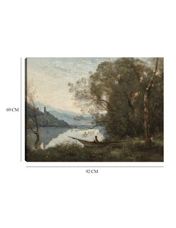 Foto 6 | Cuadro Decorativo - El Barquero Amarrado: Recuerdo De Un Lago Italiano- Jean-baptiste-camille Corot - Paisaje -6