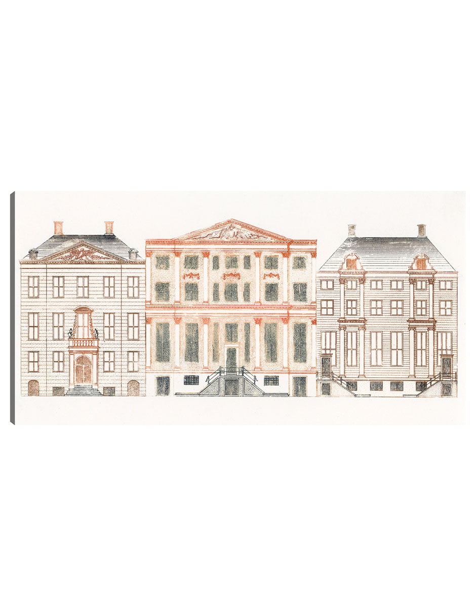 Foto 1 | Cuadro Decorativo - Casas Del Canal De Amsterdam En El Herengracht- Johan Teyler - Ciudades - 46x89 - Fine Art Tj