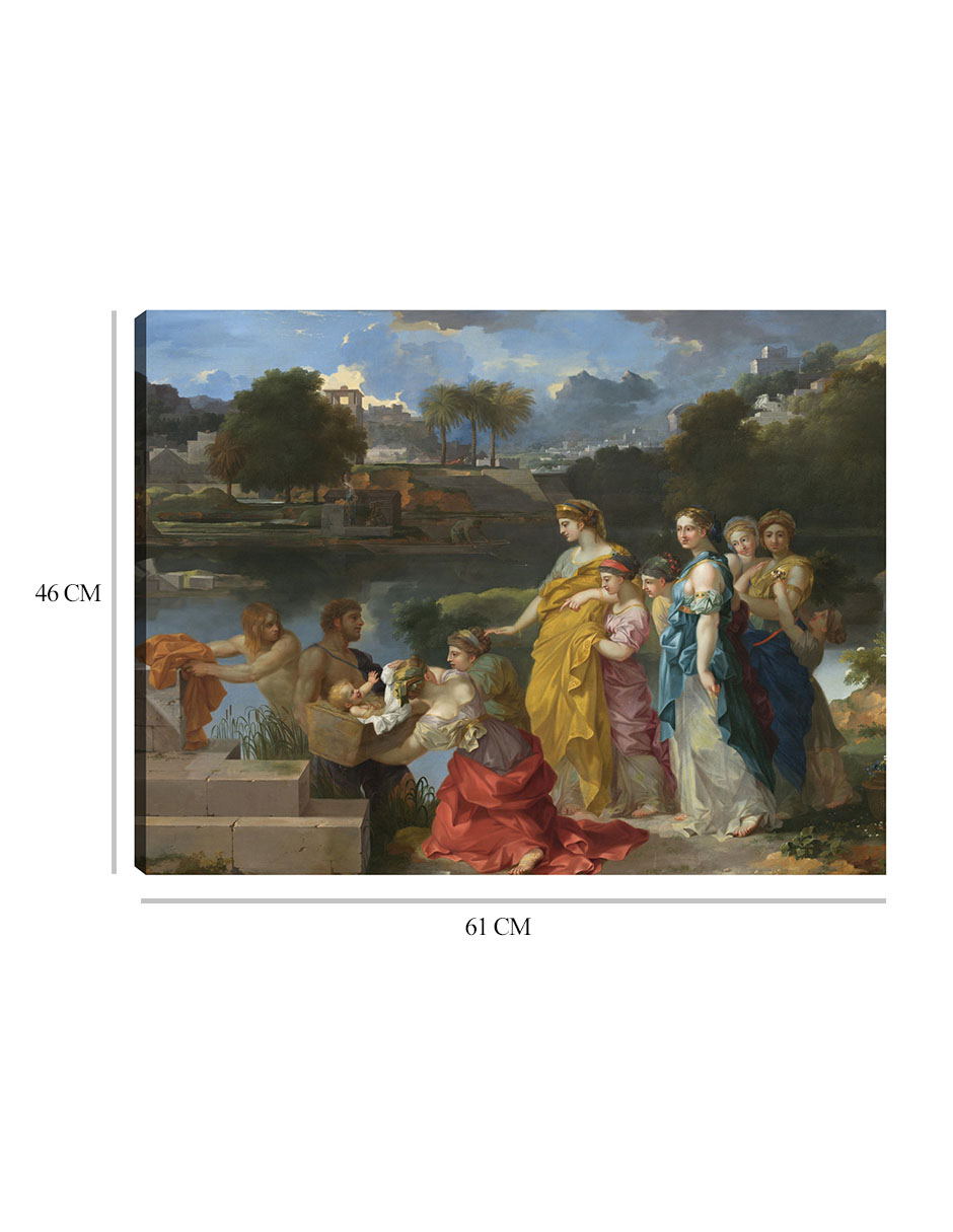 Foto 6 | Cuadro Decorativo - El Hallazgo De Moisés C. 1655/1660- Sébastien Bourdon - Religión - 46x61 - Impresión En